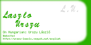 laszlo urszu business card