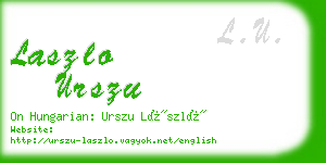 laszlo urszu business card